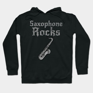 Saxophone Rocks, Saxophonist Sax Player Heavy Rock Musician Hoodie